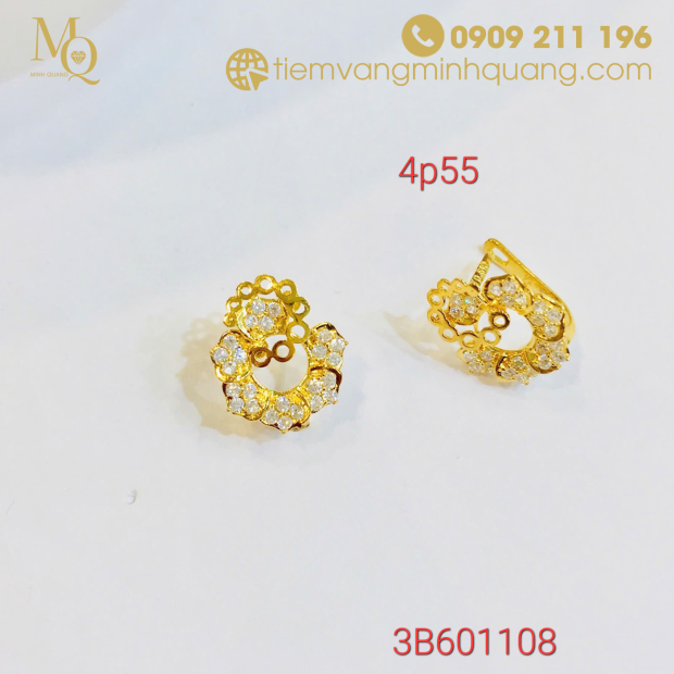 Bông tai vàng 18k 4p55 3B601108