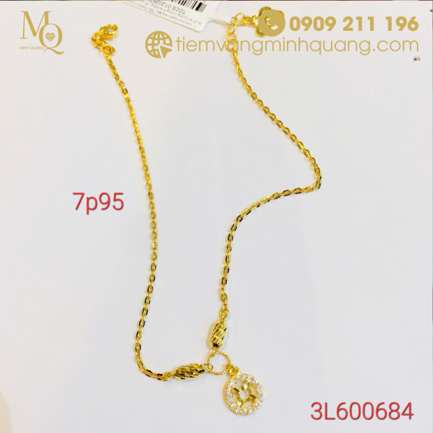 Lắc chân vàng 18k 7p95 3L600684