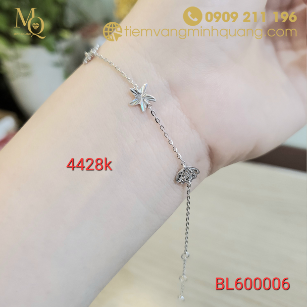 Lắc tay vàng trắng BL600006